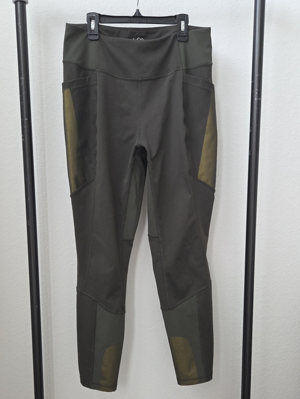 REI Screeline Hiking Olive Green High-Rise Leggings Large Athleisure Gorpcore